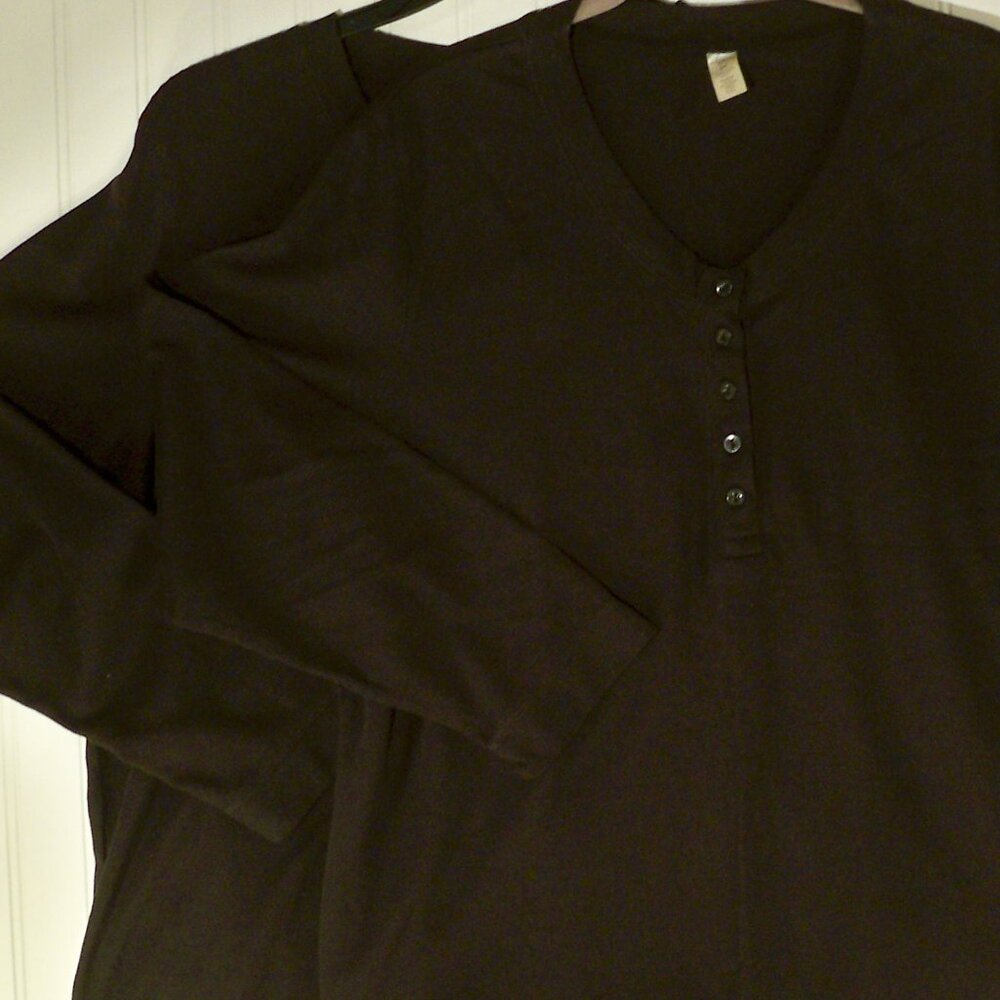 Adonna Woman, 2 Black long Sleeve *Shirts, 2X